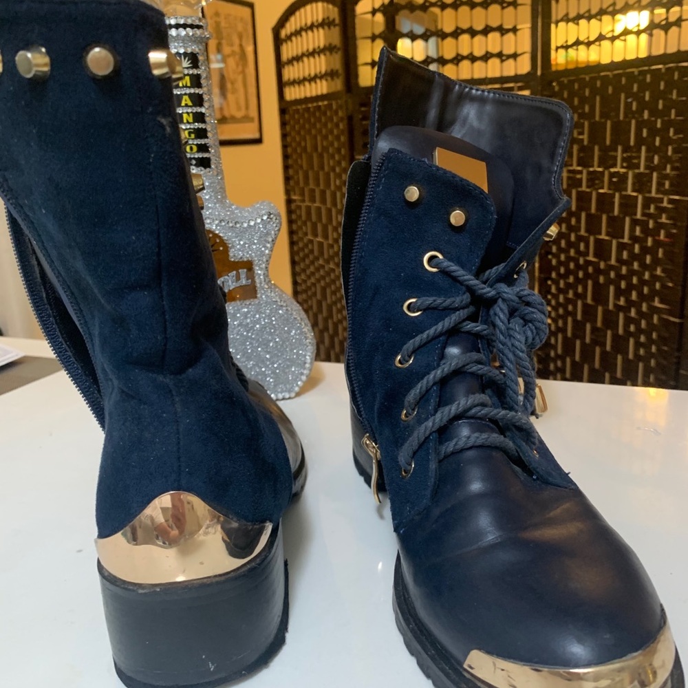 Blue metal boots / botas casuales